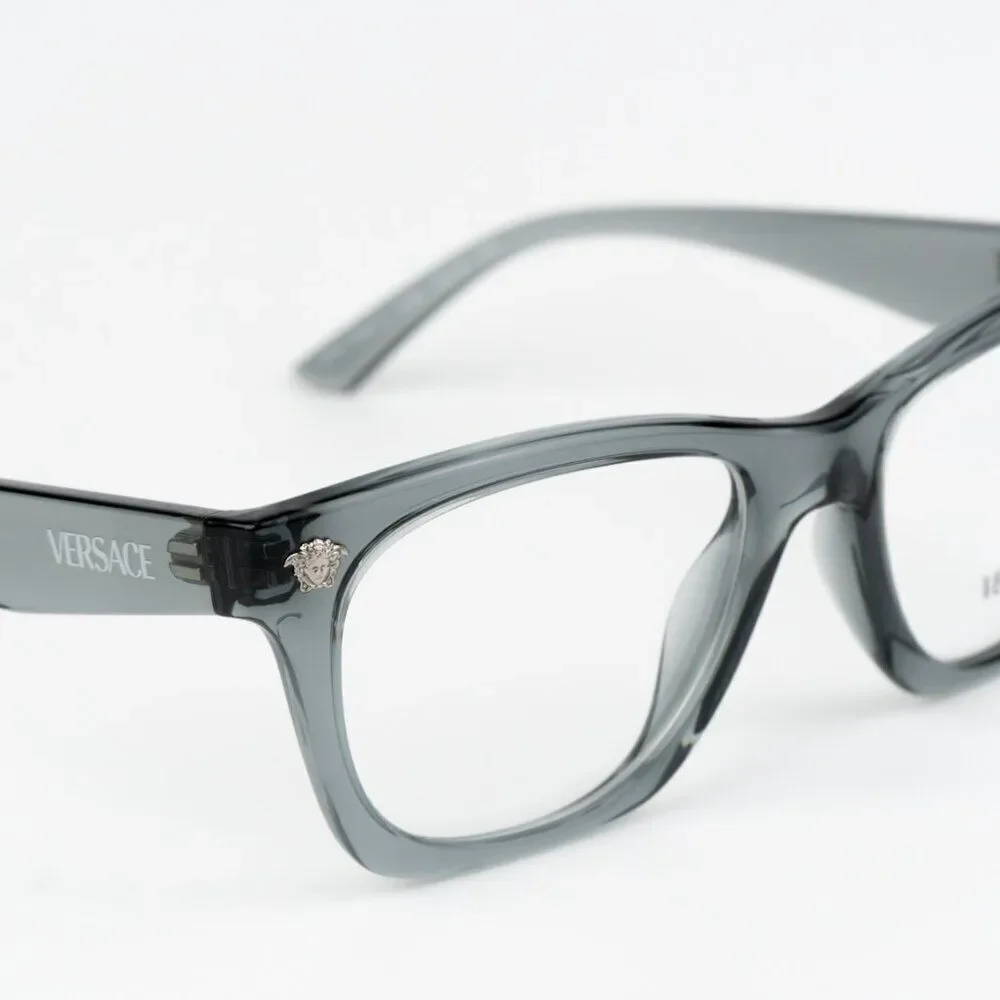 NEW Versace VE3363U 5496 Grey Transparent Square Unisex Eyeglasses VE 3363U